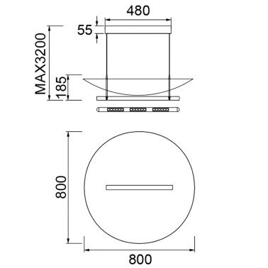 MANTRA ABISAL 800 Colgante Negro-Madera