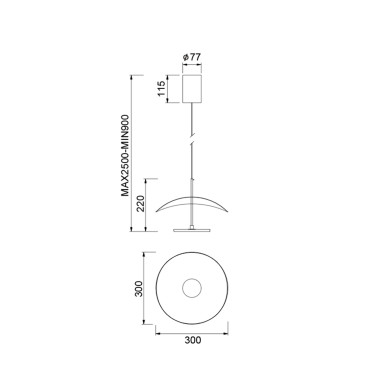 MANTRA ABISAL 300 Colgante Negro-Nogal CCT