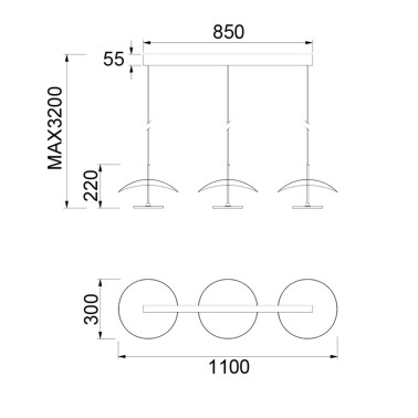 MANTRA ABISAL 1100 Colgante Negro-Madera