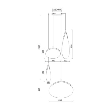 MANTRA OASIS 700 Colgante Oro 54W