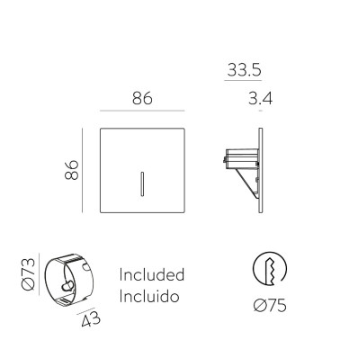 ACB SING LINE Empotrable de Pared Blanco
