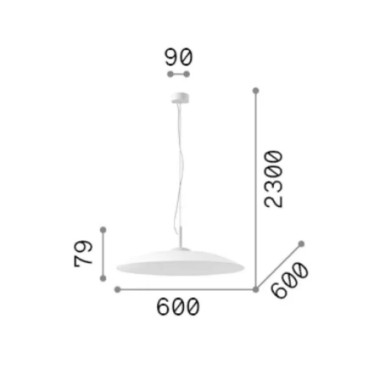 IDEAL LUX ECLIPSE SP1 600 Colgante Negro