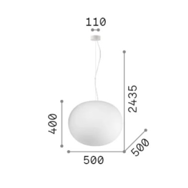 IDEAL LUX COTTON SP1 500 Colgante Blanco