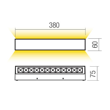 REDO AROOS 380 Bidireccional Aplique Gris Oscuro
