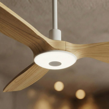 SULION BALCONY NEO 107 LUZ Ventilador Blanco-Madera