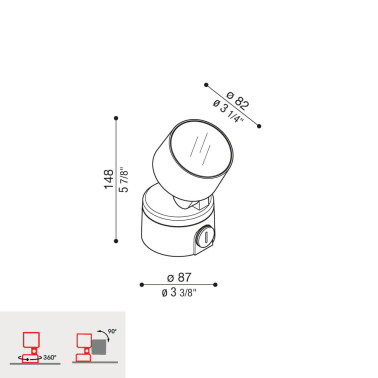 LOMBARDO NOA 50 Proyector Antracita 9W 3000K 40º