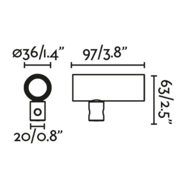 FARO CLAP Proyector Negro 6W 2700K 38° 24vDC