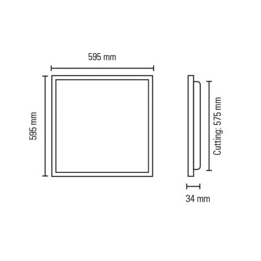 LIGHTED PANEL Backlight IP65 60x60 40W 4000K
