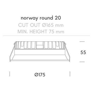 HOFF LIGHT NORWAY ROUND 20 Downlight Blanco IP65 3CCT