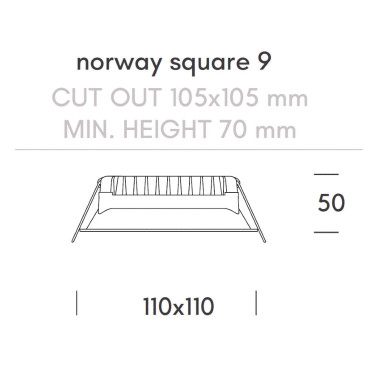 HOFF LIGHT NORWAY SQUARE 9 Downlight Blanco IP65 3CCT
