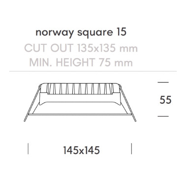 HOFF LIGHT NORWAY SQUARE 15 Downlight Blanco IP65 3CCT