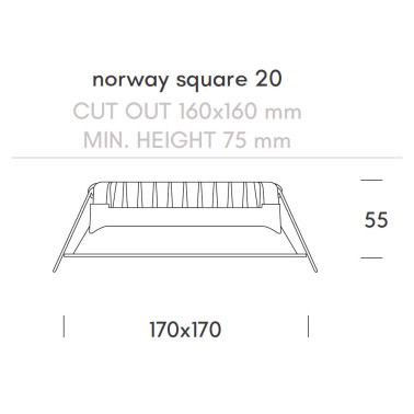HOFF LIGHT NORWAY SQUARE 20 Downlight Blanco IP65 3CCT