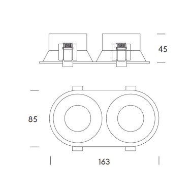 HOFF LIGHT MALTA Round Doble IP20 Blanco GU10