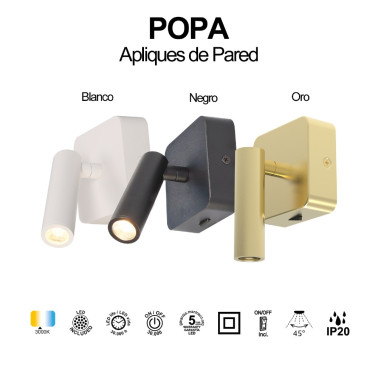 MANTRA POPA LED Aplique Lector Negro