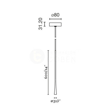 FARO NESO SLIM DIANA 600 Colgante Negro 6W 2700K