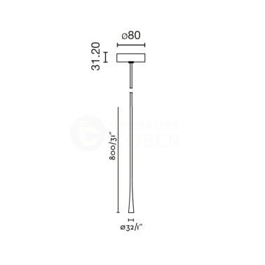 FARO NESO SLIM DIANA 800 Colgante Negro 6W 2700K