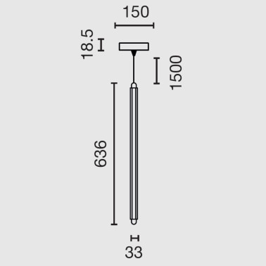 FARO NESO SLIM LUMINA 600 1L Vertical Colgante