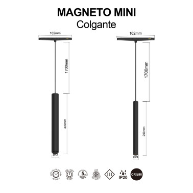 MANTRA MAGNETO MINI Colgante Zoom 7W 15º-36º
