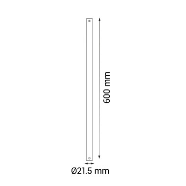 SULION Accesorio Tija IP66 Negro de 60 CM + Cable