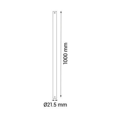 SULION Accesorio Tija IP66 Negro de 100 CM + Cable
