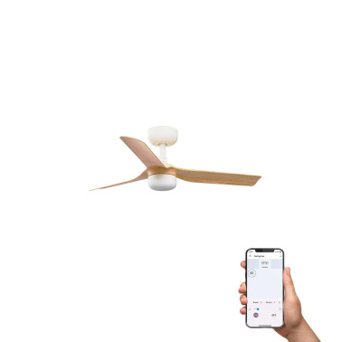 FARO MINI PUNT S LED Ventilador Blanco-Arce TUYA