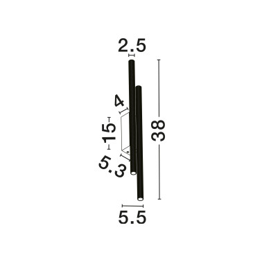 NOVA LUCE PARON 2L Aplique de Pared Negro 15W