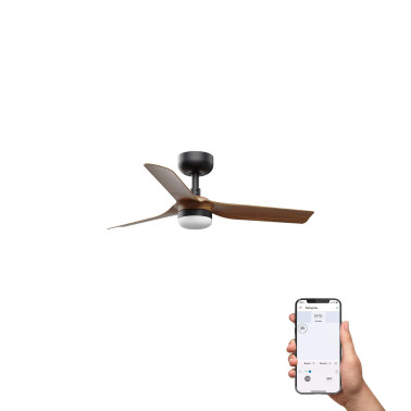 FARO MINI PUNT S LED Ventilador Negro-Nogal 10W SWT TUYA