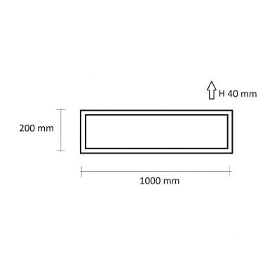 INCOLAMP Plafón Rectangular Led Blanco 1000x200 mm 4000K