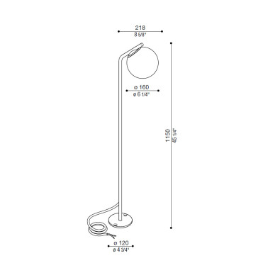 LOMBARDO PUNTO STELO Baliza con Esfera de Vidrio IP65