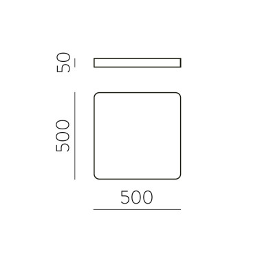 ACB TURIN 500 Plafón Negro Texturado 39W 3CCT