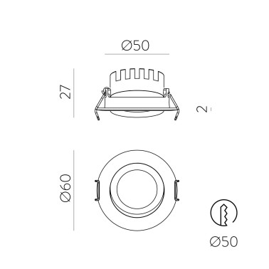 ACB TILT 60 Downlight Ultra-Plano Blanco 4W 2700K-3000K