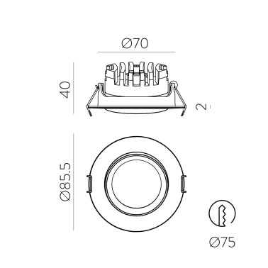 ACB TILT 85 Downlight Ultra-Plano Blanco 5W 2700K-3000K