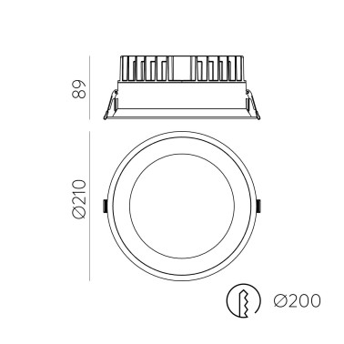 ACB TECH 210 Empotrable Blanco IP65 32W 3000K-4000K