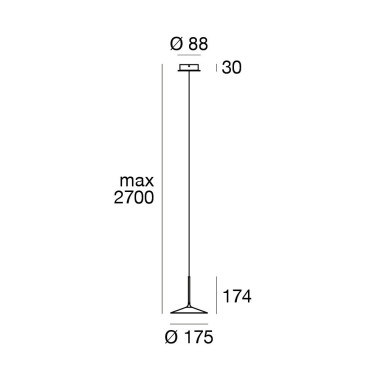 LINEA LIGHT POE_P1 Colgante 6W Negro Texturado