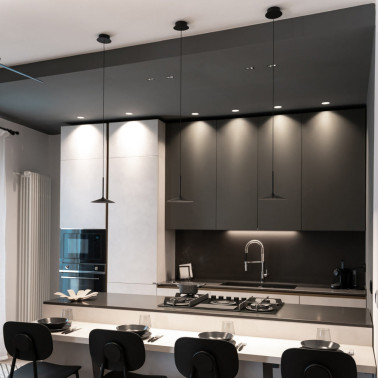 LINEA LIGHT POE_P1 Colgante 6W Negro Texturado