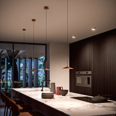 LINEA LIGHT POE_P1 Colgante 6W Terracota Texturado