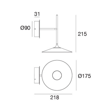 LINEA LIGHT POE_W Aplique 6W Gris Basalto Texturado