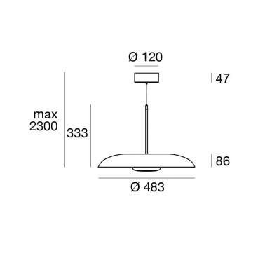 LINEA LIGHT BASIN_P Colgante 25W Verde Azulado