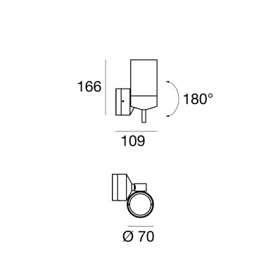 LINEA LIGHT VISION_WJ Proyector Marrón Oscuro GU10 IP65
