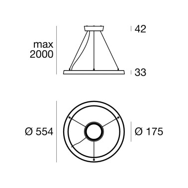 LINEA LIGHT LIRA_PR Colgante IP65 24W Marrón Oscuro
