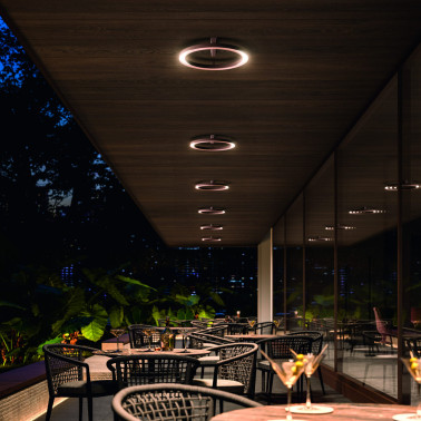 LINEA LIGHT LIRA_SR Plafón IP65 24W Marrón Oscuro