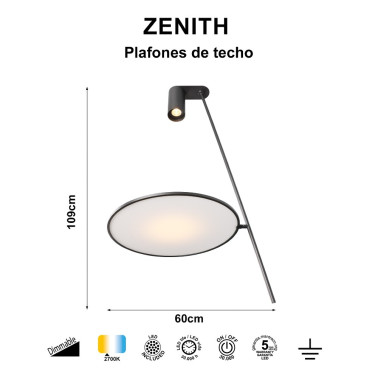 MANTRA ZENITH 1089 Plafón Negro-Blanco 2700K