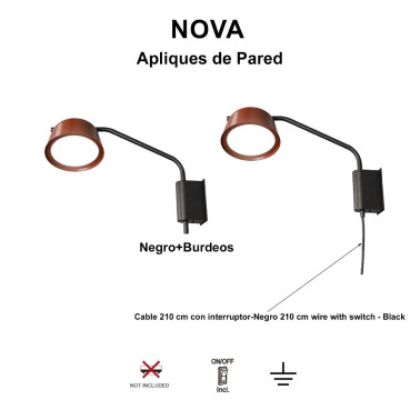 MANTRA NOVA/LUMINARI Accesorio Cable Negro