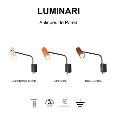 MANTRA LUMINARI Aplique Negro-Burdeos