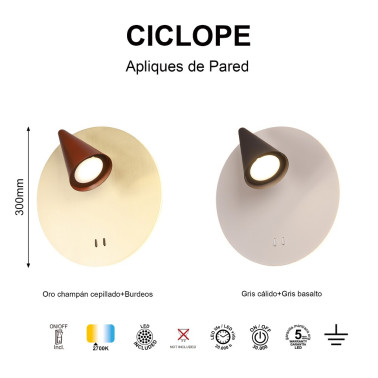 MANTRA CÍCLOPE 300 Aplique Gris