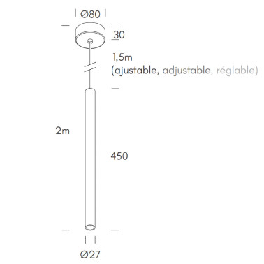 HOFF LIGHT PISA Colgante Tubular Dorado 7,5W 3000K