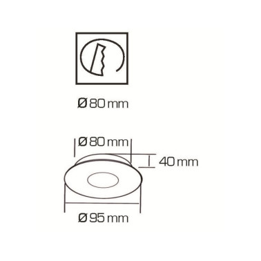 INCOLAMP Empotrable 517 Cóncavo GU10 Negro