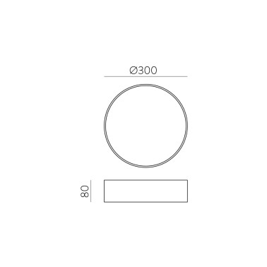 ACB PARIS 300 Plafón de Techo Blanco 3CCT 22W IP54