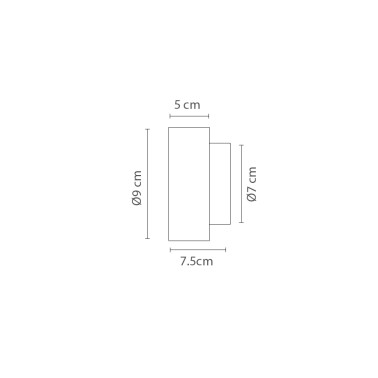ROBIN ROCK WALL Ø9 Aplique Negro-Alabastro IP20
