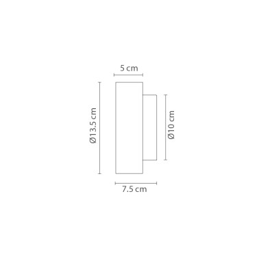 ROBIN ROCK WALL Ø14 Aplique Negro-Alabastro IP20